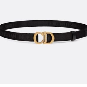 Dior Black Belt with Gold CD Buckle! Like new with dustbag!